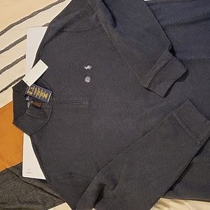 NWT Men's XL Polo Ralph Lauren French Knit Half-Zip Long Sleeve Pullover Sweater